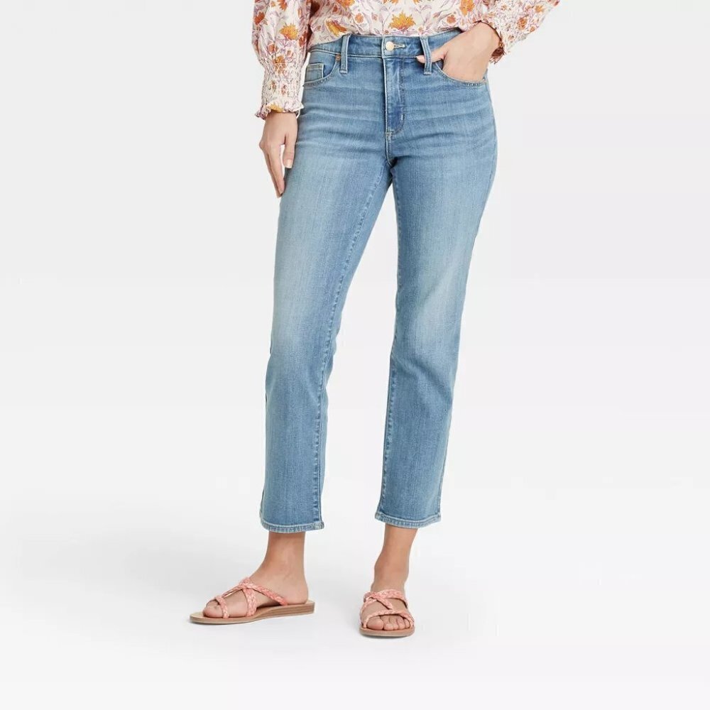 Universal‎ Thread Womens Size 00 24 Short High-Rise Slim Straight Fit Jeans 136